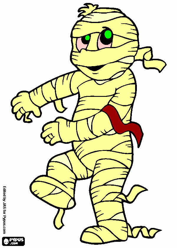 Colored Cute Mummy coloring page
