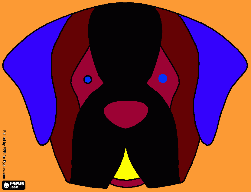 colored dog mask coloring page