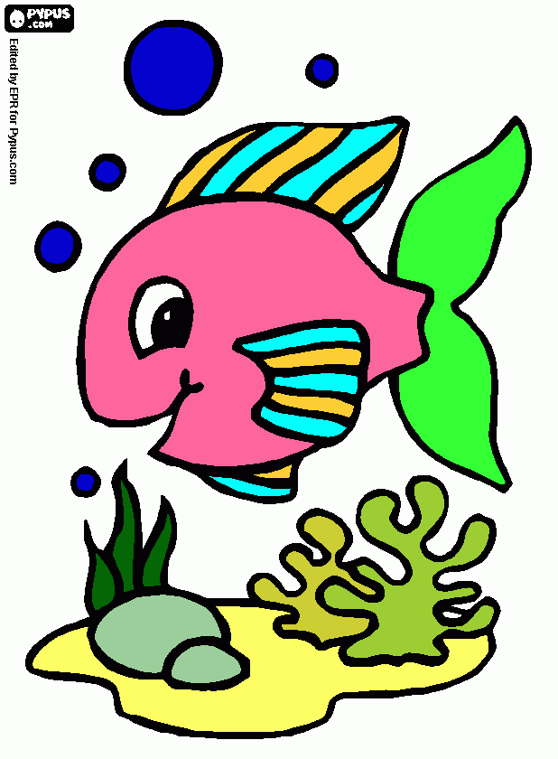 Colored fishy coloring page