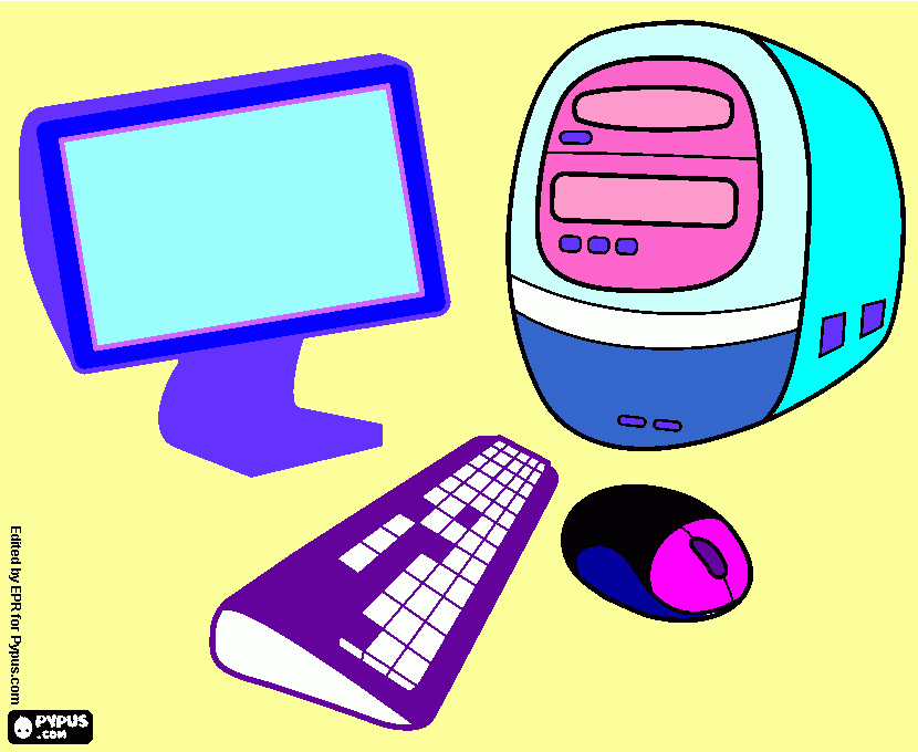 computer lesson  coloring page
