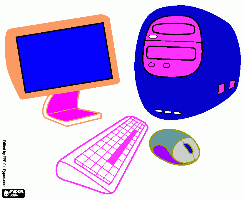 Computer parts coloring coloring page