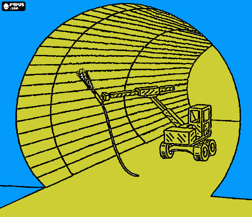 construction of a tunnel coloring page