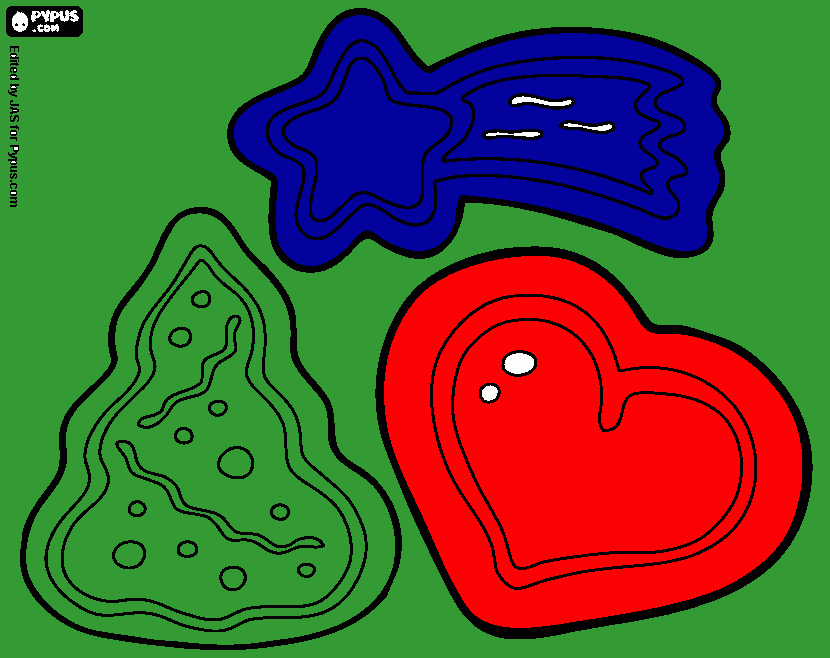 Cookies with strawberry blast and blueberry pie and green yummles broccoli coloring page