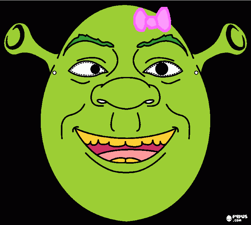 coquette shrek coloring page