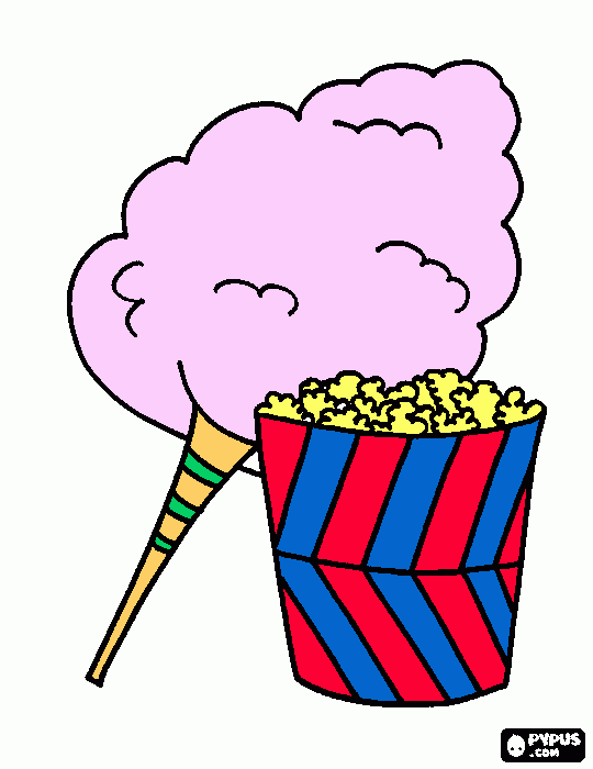 Cotton Candy Popcorn coloring page