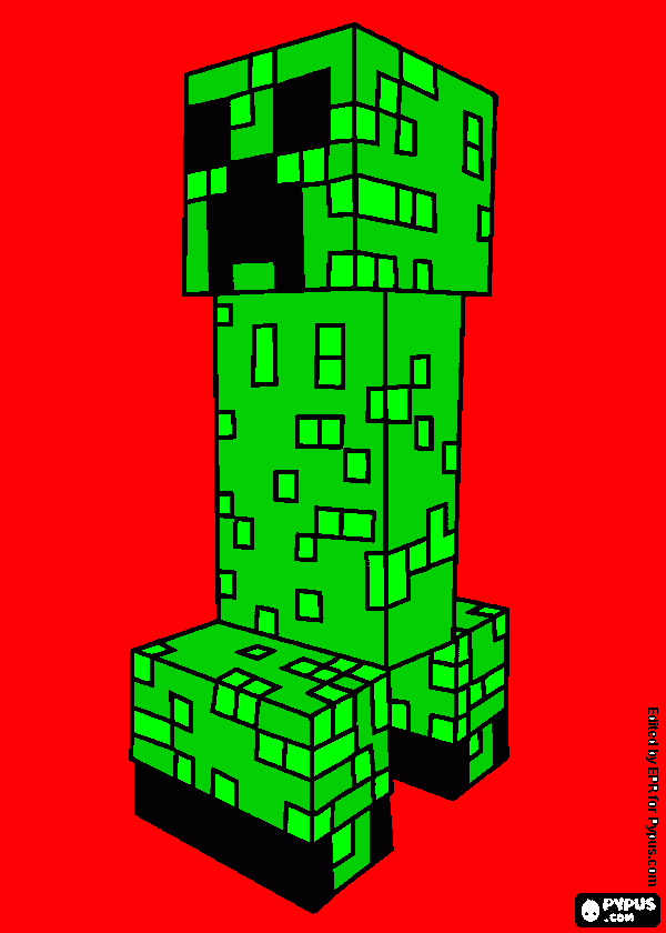 CREEPER RUNNNNN!!!!!!!!!! coloring page