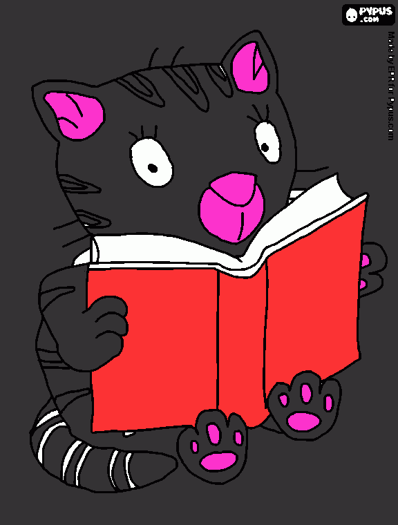 cupcake reading coloring page