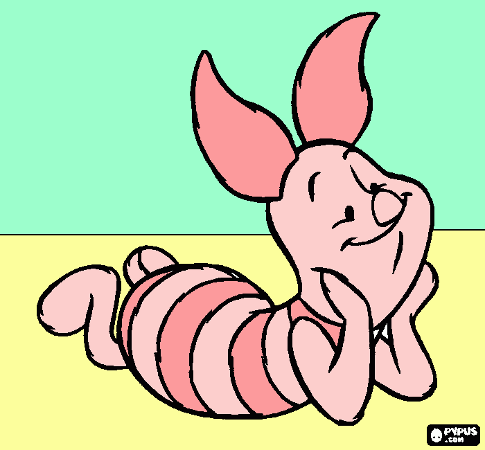 cute piglet coloring page