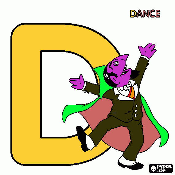 D is for Dance coloring page