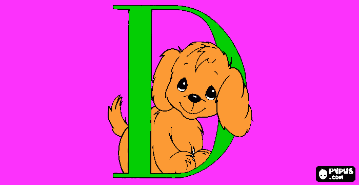 d is for dog coloring page