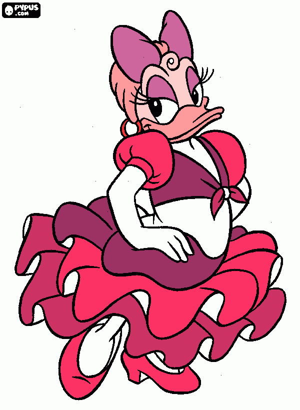 daisey pretty dress coloring page