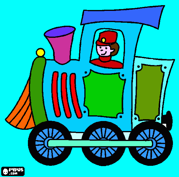 dans train coloring page
