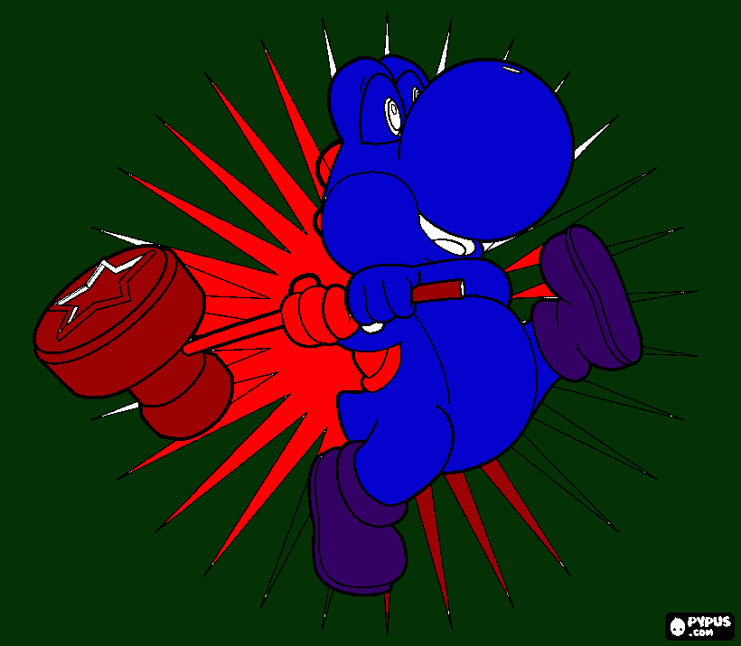 Dark blue Yoshi coloring page