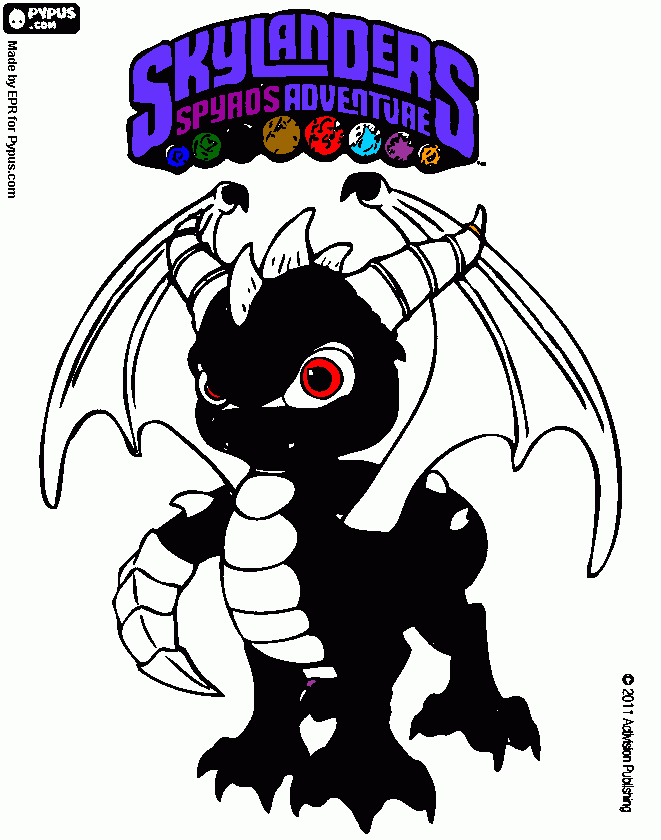 dark spyro coloring page