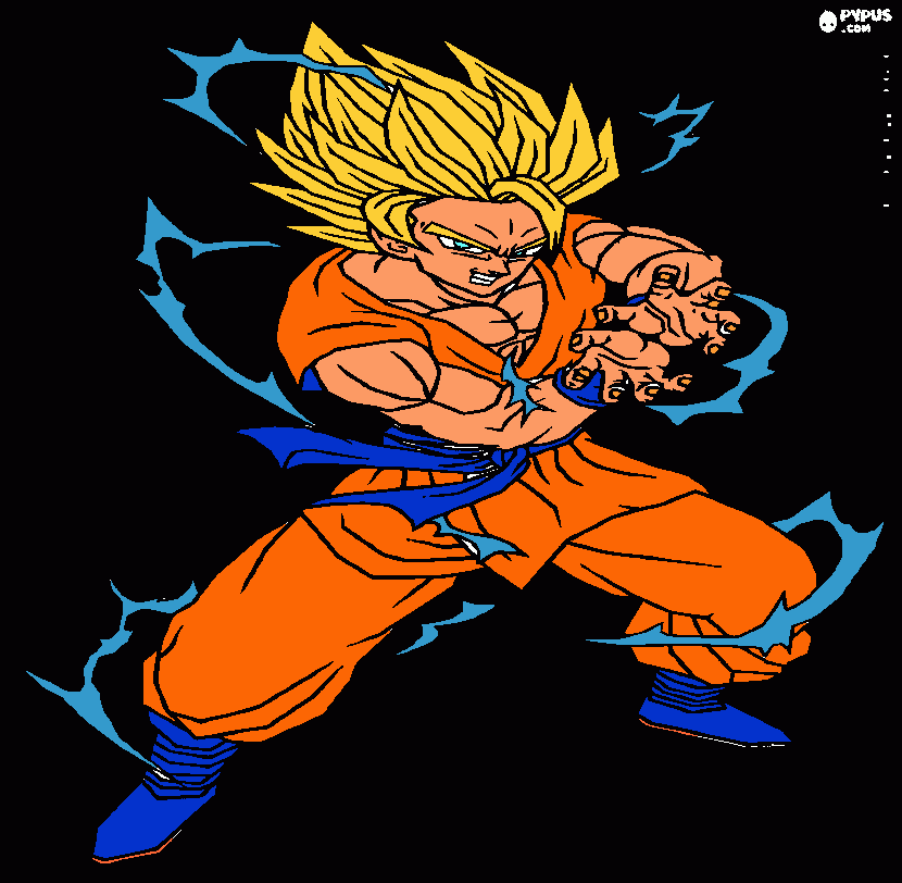 dbz goku super saiyan 2 coloring page