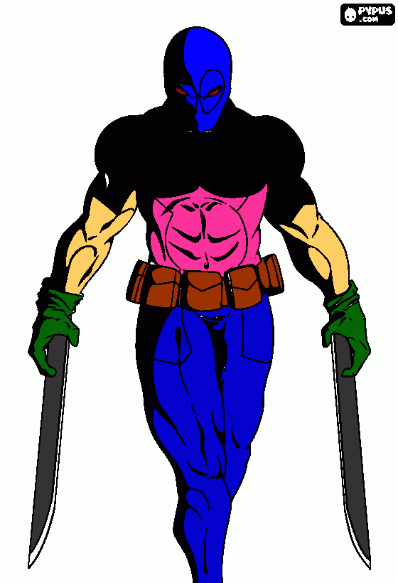 deadpool coloring page JJ coloring page