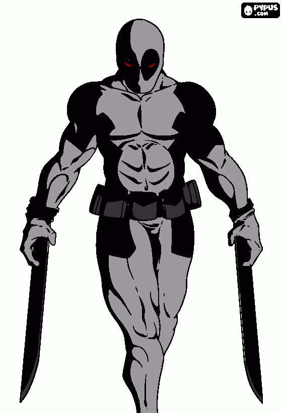 Deadpool X-Force coloring page