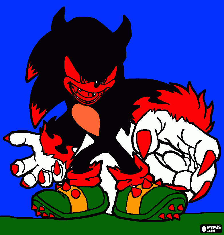 demon bloody sonic coloring page