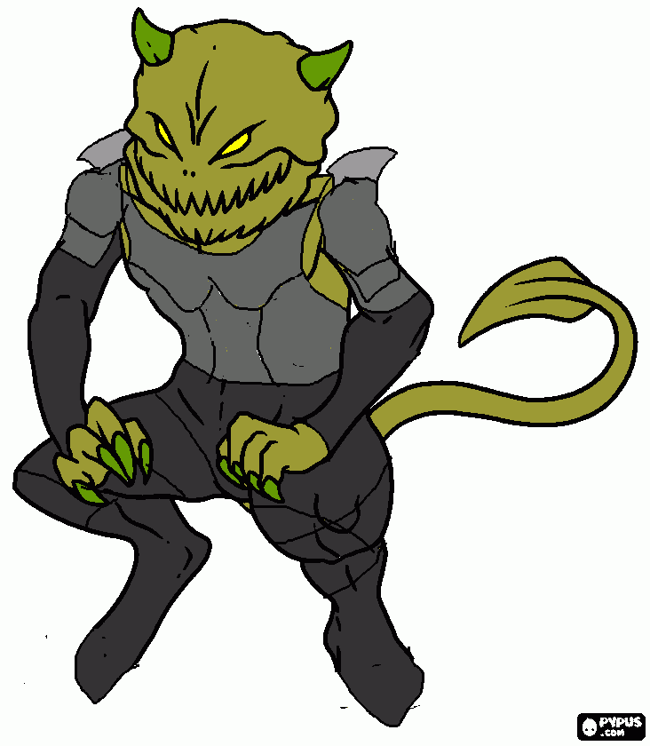 demon captain coloring page
