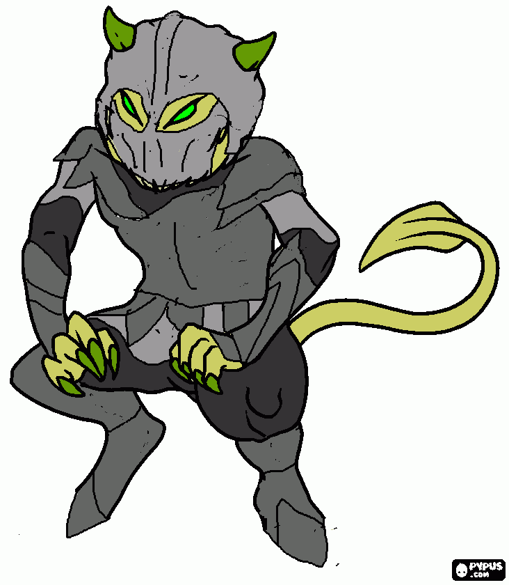 demon high elite soldier coloring page