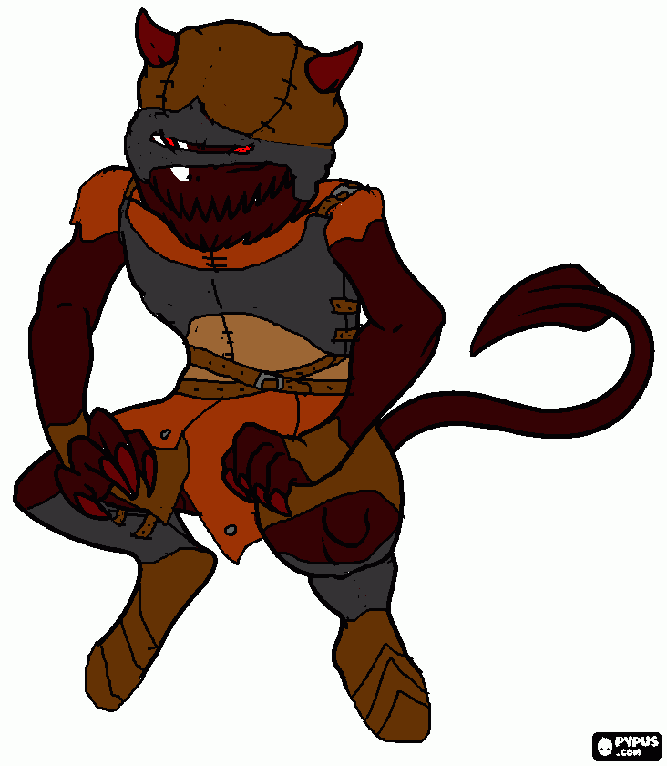 demon scout coloring page