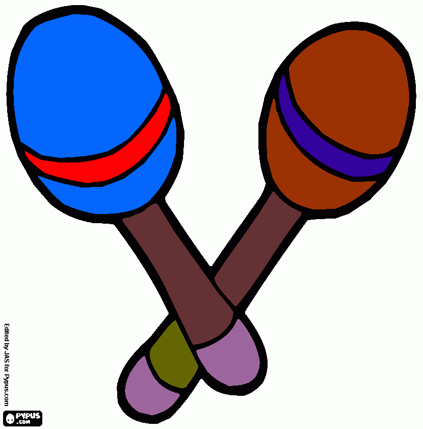 Digital Maracas coloring page