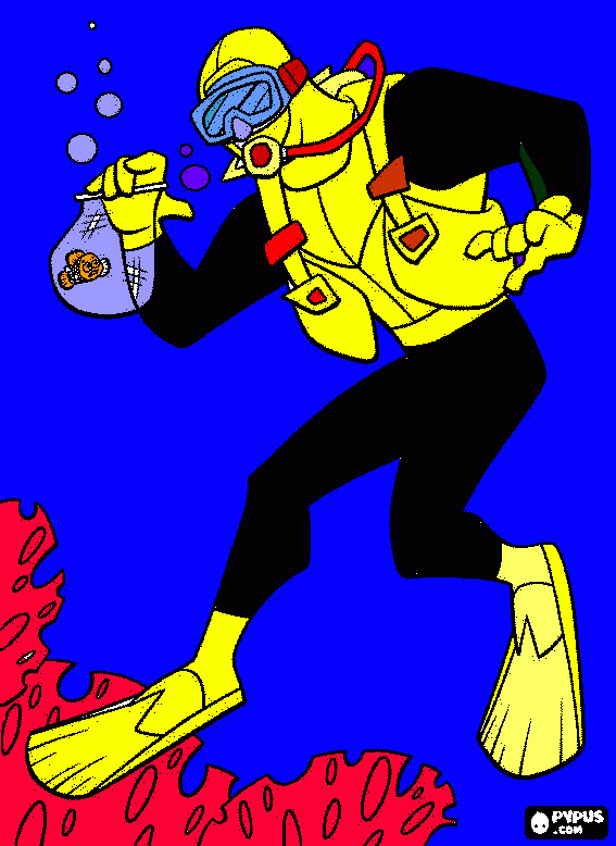 diver coloring page