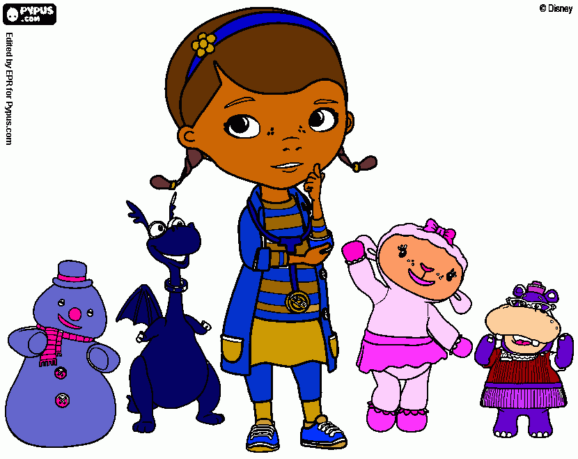 Doc an Friends coloring page