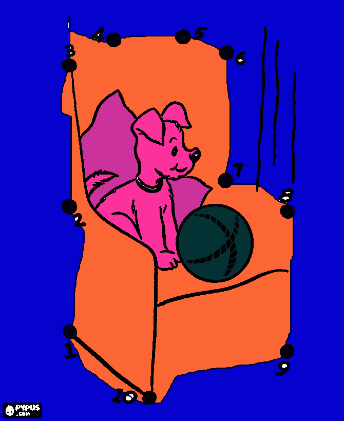 dog in the chair  coloring page