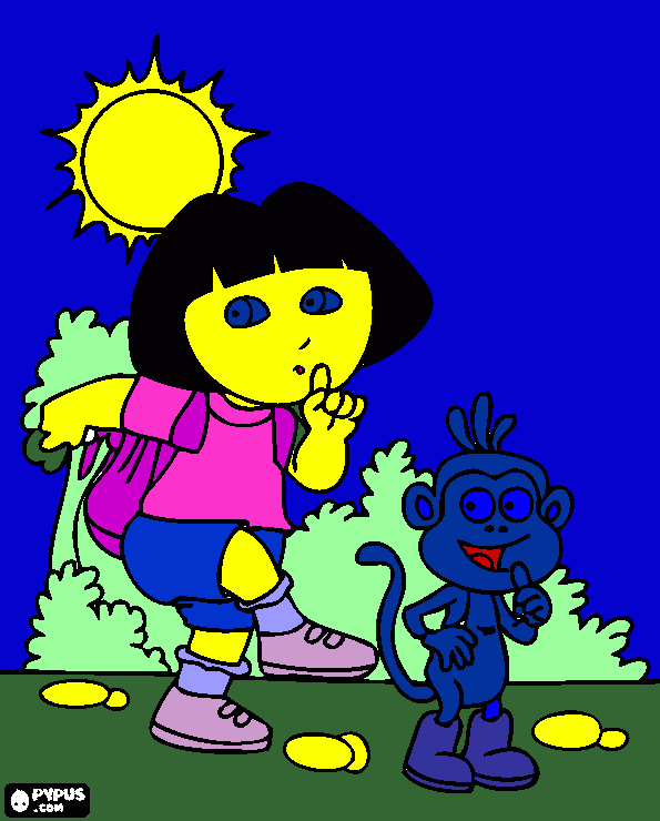 dora and boots coloring page