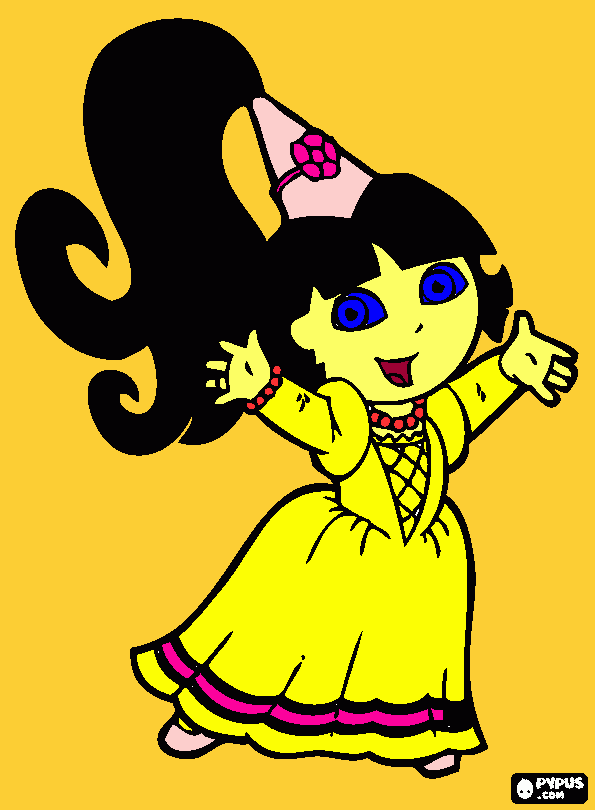 Dora princess coloring page