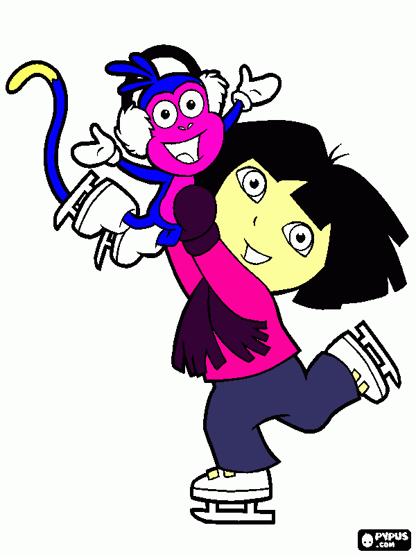 dora y botas  coloring page