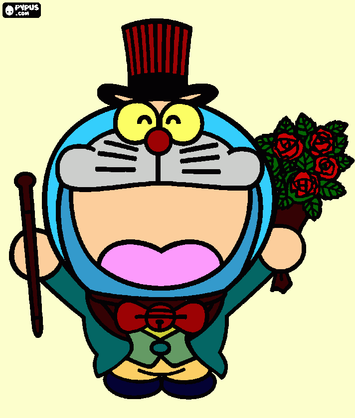 Doreman painting coloring page