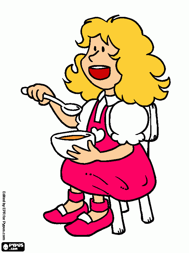 Eating Porridge coloring page