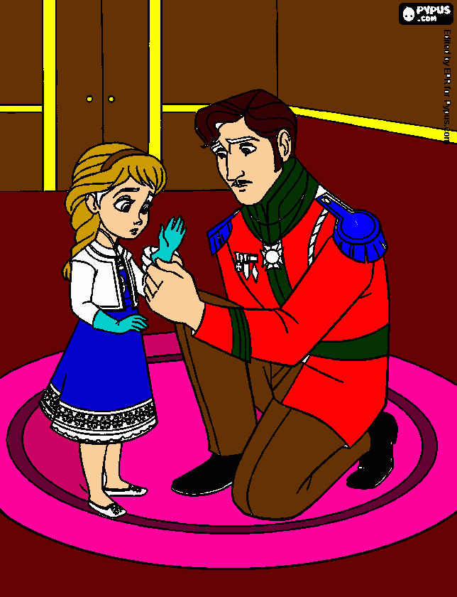elsa and king coloring page