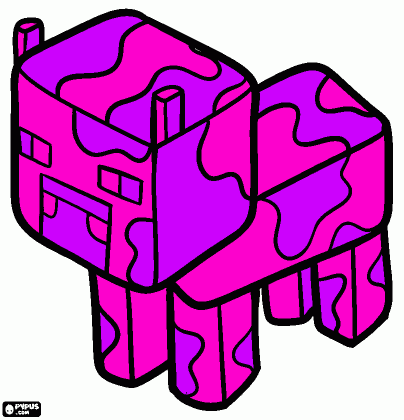 Emre picture a Minecraft cow coloring page
