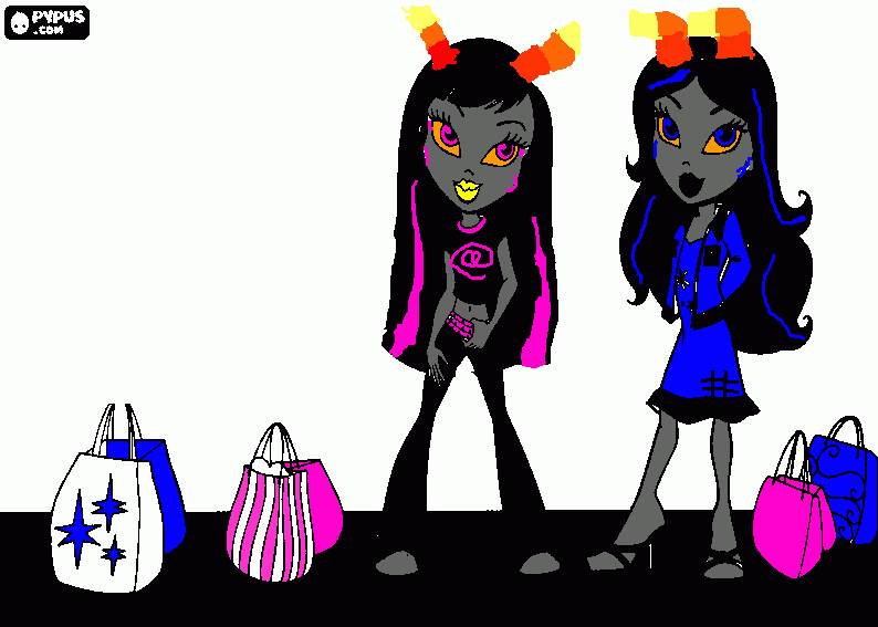 Erotia Hamuna and Airtzi Romanu actually getting along coloring page