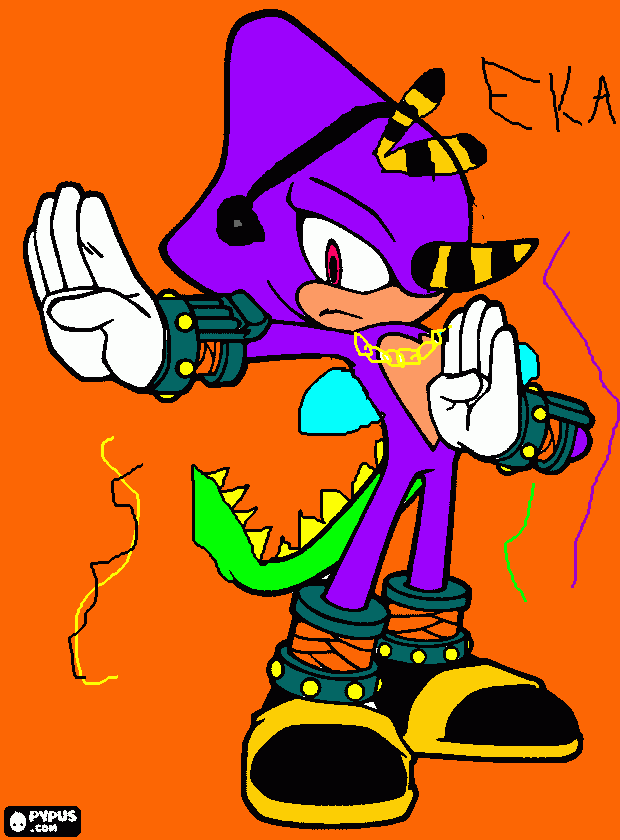 espio,vector,charmy egy személy lett=eka coloring page
