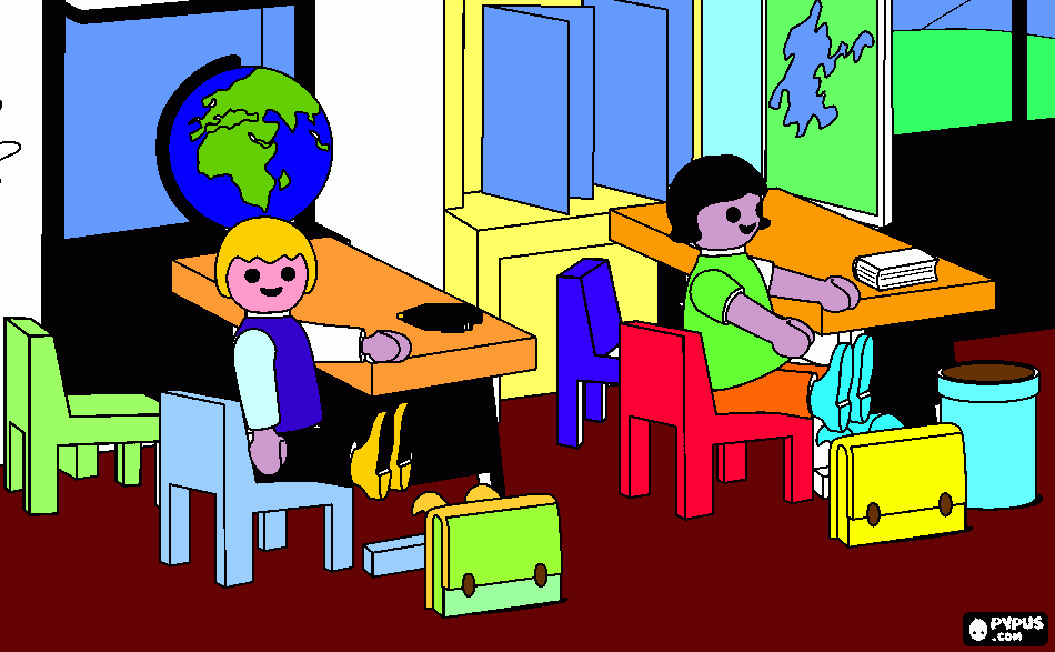 eu si peju la scuala playmobil coloring page