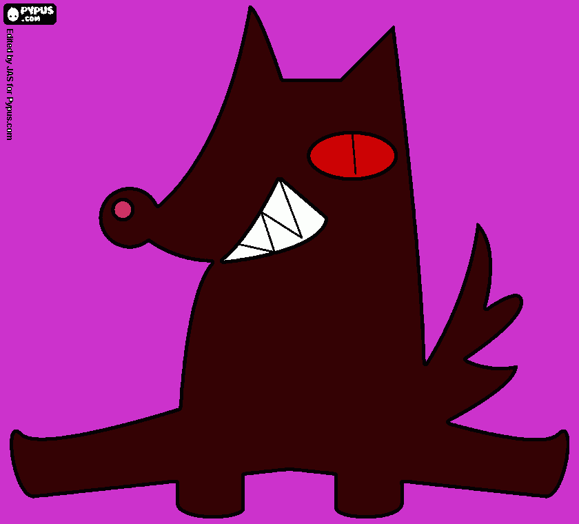 Evil wolf coloring page