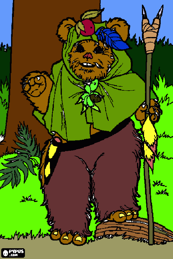 Ewok for AJ coloring page