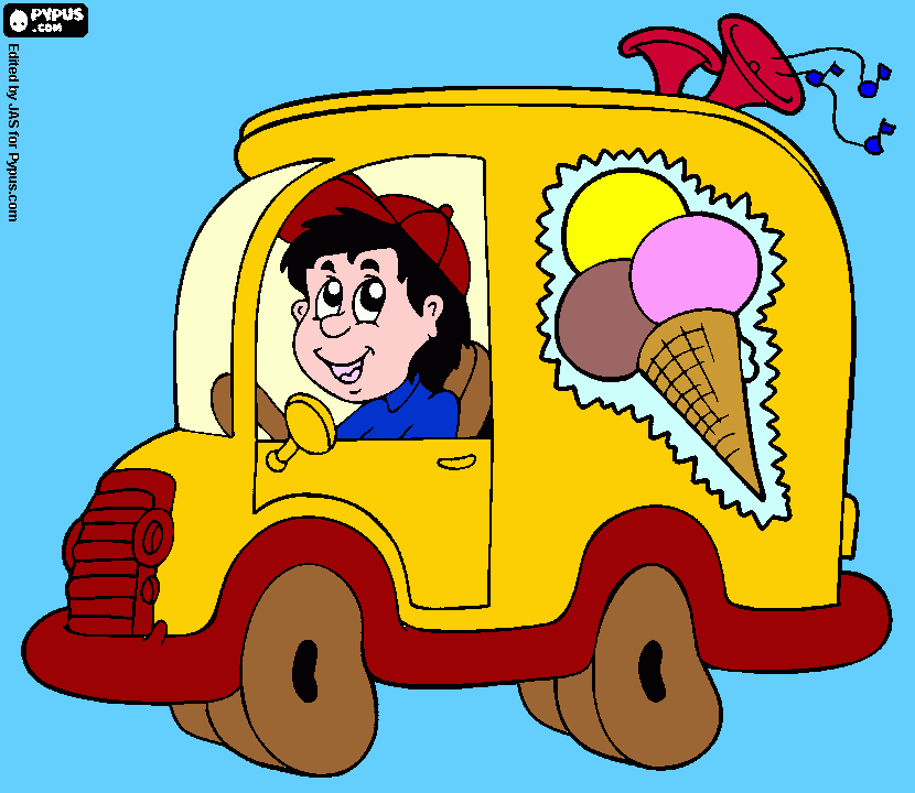 Fagyiskocsi coloring page