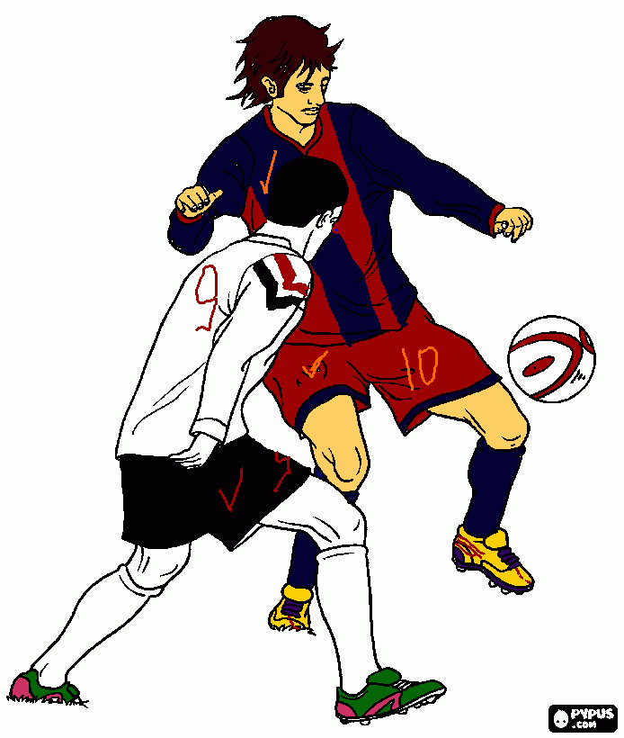 final champion league messi vs  hernandez coloring page