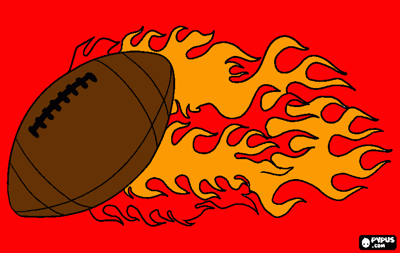 fire football coloring page