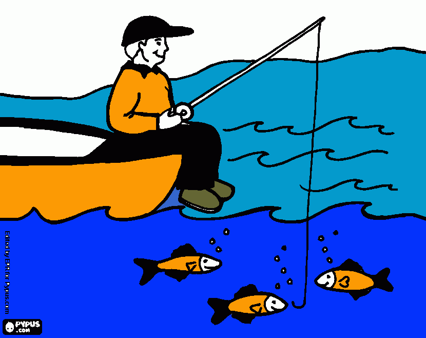 fisherman coloring page