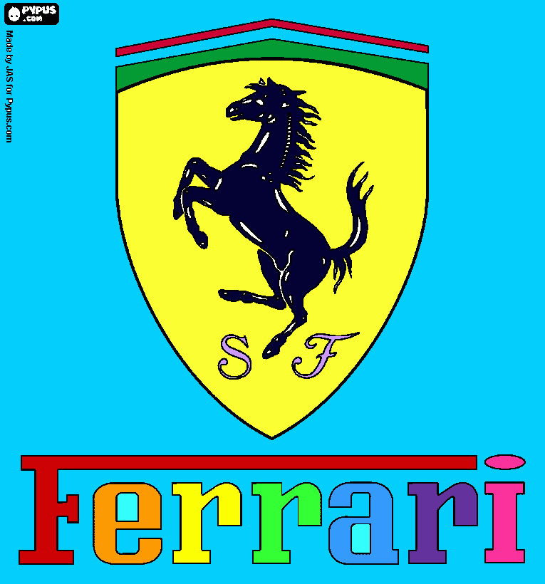 Gabby's Ferrari logo coloring page