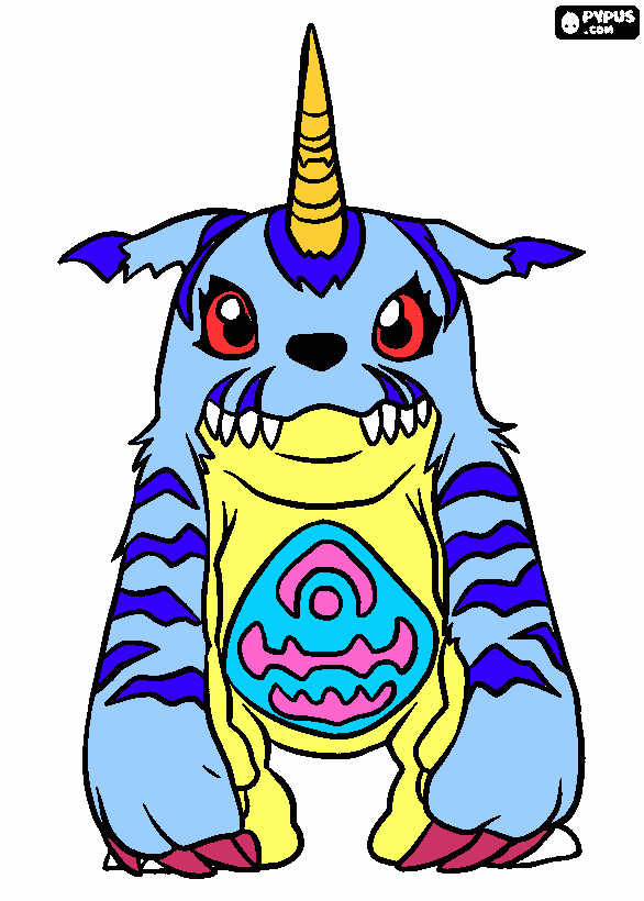 gabumon coloring page