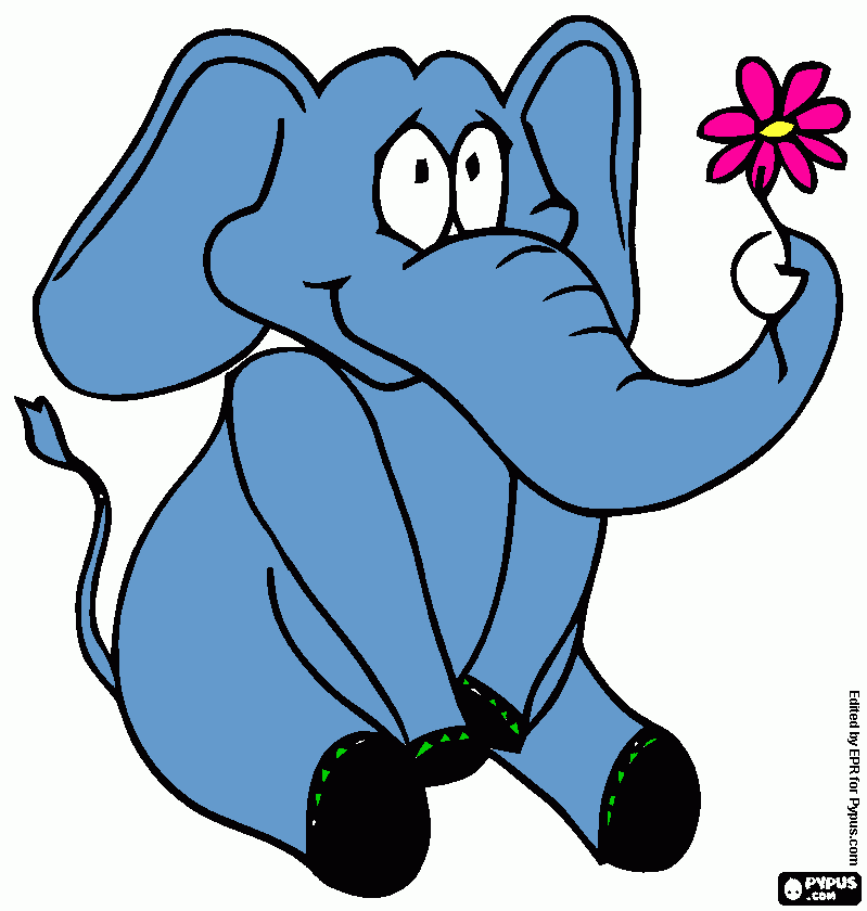 gajah coloring page