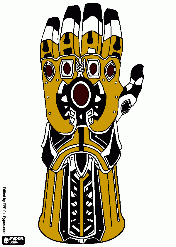 Gantelet noir blanc doré LONDON coloring page