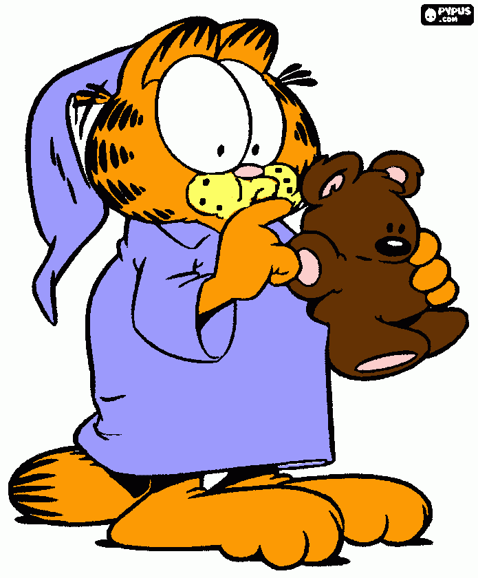 garfield crtez coloring page